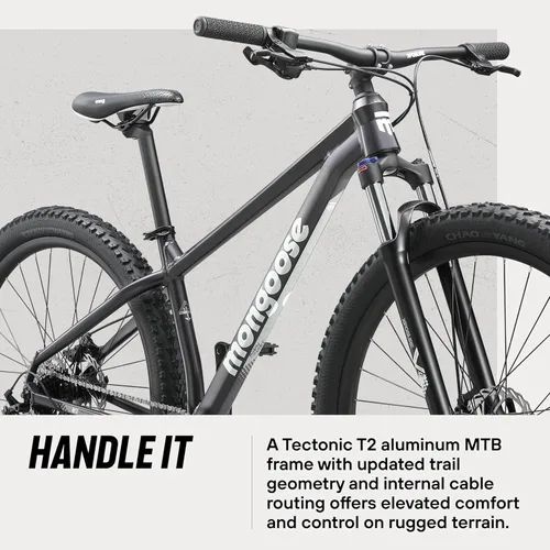 Miniatura 2 de Mongoose Switchback - Bicicleta de montaña para hombres y mujeres, transmisión de 8 a 10 velocidades con palanca de cambios de gatillo, ruedas
