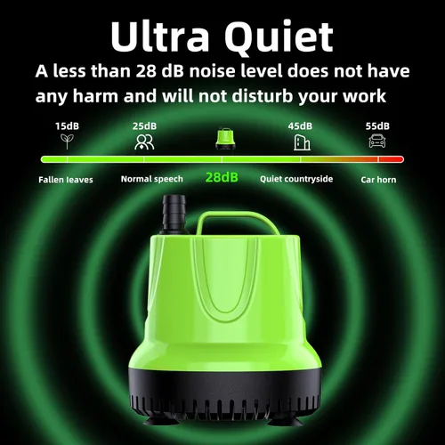 Miniatura 4 de FREESEA Bomba de agua sumergible para fuente: Bomba de sumidero pequeña de 1100 GPH 100W para estanque al aire libre, hidropónica, estatuaria