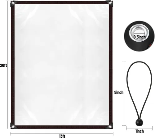 Miniatura 2 de Shappy Lona transparente impermeable con ojales, cubierta de gallinero, lona resistente impermeable, cuerda elástica, aislamiento