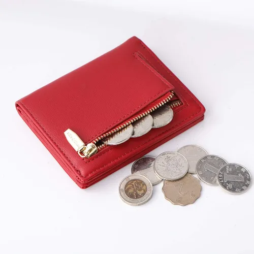 Miniatura 3 de AnnabelZ Billetera pequeña de cuero plegable para mujer, mini monedero corto