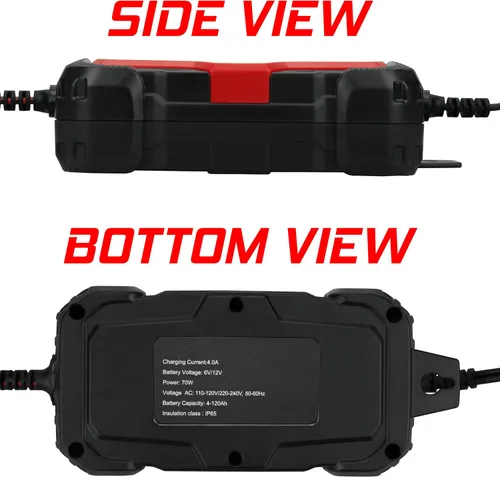 Miniatura 2 de Banshee Cargador de batería inteligente de automóvil 4A, cargador automotriz de 6 V y 12 V, mantenedor de batería, cargador de goteo y cargador