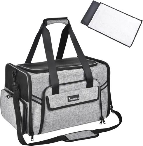 Miniatura 11 de Transportador Petmolico para gatos de lados blandos, bolsa para mascotas pequeñas y medianas, para gatitos 16LBs - Transportador de viaje para Rosa