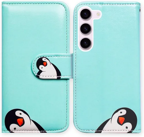 Miniatura 28 de Bcov Funda para Samsung S23, diseño de pájaro negro y verde con tapa para teléfono con ranura para tarjeta y soporte para Samsung Galaxy S23