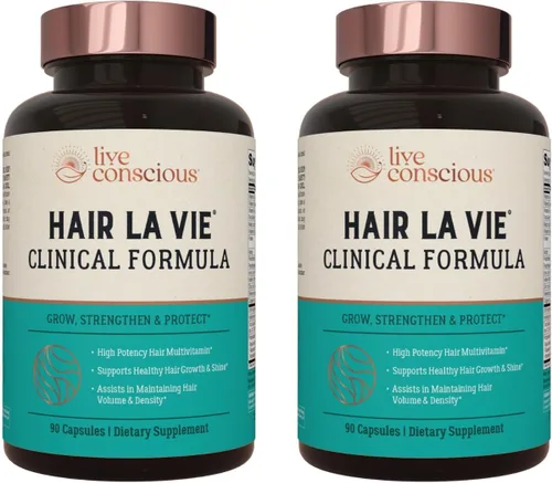 Miniatura 10 de Hair La Vie Live Conscious - Vitaminas clínicas para el crecimiento del cabello para mujeres y hombres con biotina, colágeno y palma enana americana