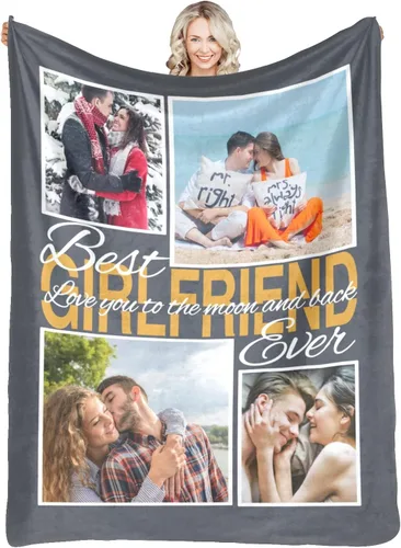 Miniatura 11 de Manta personalizada con fotos, mantas personalizadas con imagen para madre, padre, niños, hermana, amigos, parejas, cumpleaños, 1 foto, 30 x 40