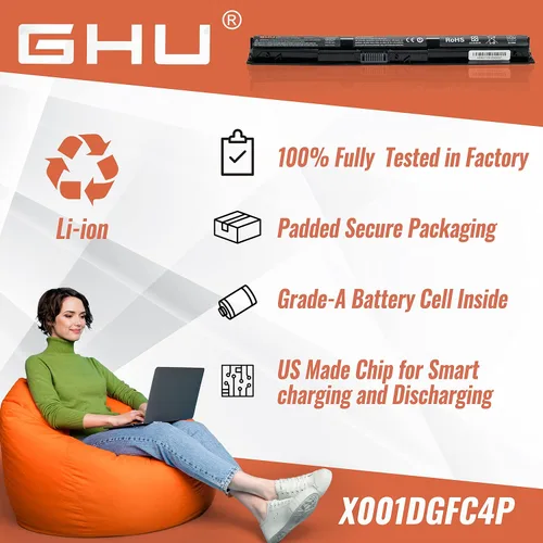 Miniatura 7 de GHU KI04 - Batería de repuesto para portátil HP Pavilion 14-ab 15-ab 17-g000, compatible con HSTNN-LB6S HSTNN-LB6T HSTNN-DB6T 800049-001 800050-001