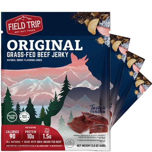 Miniatura 12 de Field Trip Bocaditos de carne seca de pollo, totalmente naturales y sin gluten, bocadillos saludables aptos para dieta keto y paleo, bajos