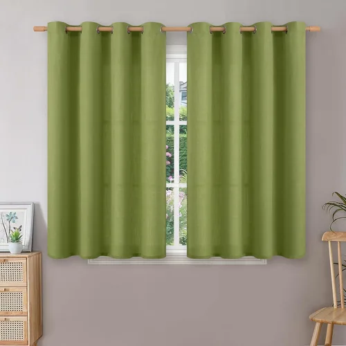 Miniatura 117 de BGment Cortinas de Lino Beige de 63 Pulgadas de Largo 2 Paneles - Tratamientos para Ventanas con Textura de Arpillera Filtrantes de Luz Cortinas