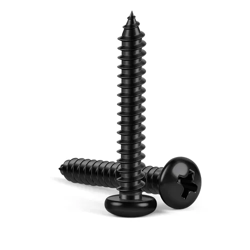 Miniatura 12 de Tornillos autorroscantes #4 x 1 de cabeza de sartén Tornillos para chapa metálica y madera, óxido negro, acero inoxidable 304 18-8, 100 piezas