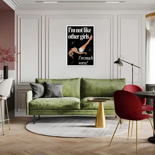 Miniatura 57 de Pósteres de citas divertidas con texto en inglés «Better Late Than Feug», lienzo minimalista con fondo blanco, arte de pared, frutas frescas