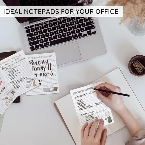 Miniatura 8 de ZICOTO Bloc de notas súper divertidos, regalo divertido de oficina para tus compañeras de trabajo, juego de 4 blocs de notas de suministros