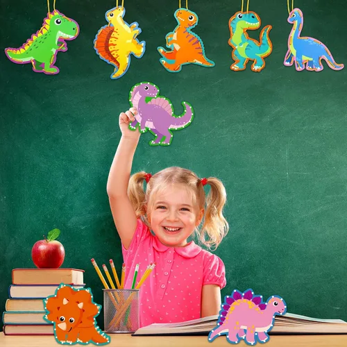 Miniatura 7 de Pajean Juego de 10 tarjetas con cordones para niños, tarjetas de costura de animales de doble cara, 10 estilos, manualidades de juguete para niños a