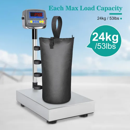 Miniatura 4 de Aimosen Bolsas de arena de 210 libras, 4 paquetes de bolsas de arena grandes y resistentes con cremallera y correas para toldos de playa, camping