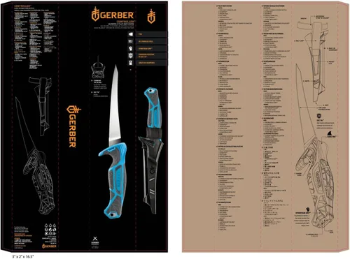 Miniatura 5 de Gerber Controlador de engranajes, cuchillo de filete de agua salada para pesca, cuchillo de pesca resistente, equipo de pesca premium, 6 pulgadas