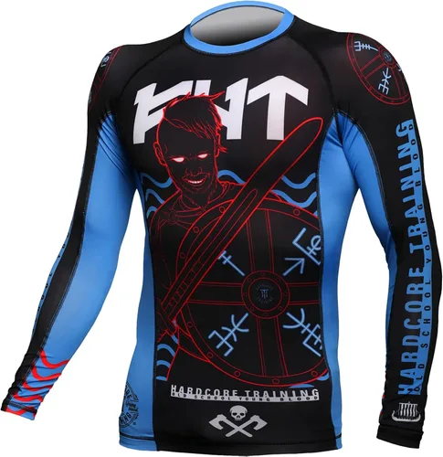 Miniatura 4 de Hardcore Training Norman Viking - Camiseta de compresión de manga larga para hombre, sin Gi, apretada, BJJ con capa base de agarre