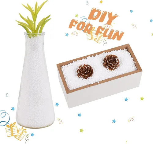 Miniatura 6 de DECORA 80000 piezas de mini bolas de espuma para bricolaje y suministros de limo, cuentas de espuma blanca de 0.079 a 0.118 pulgadas para decoración