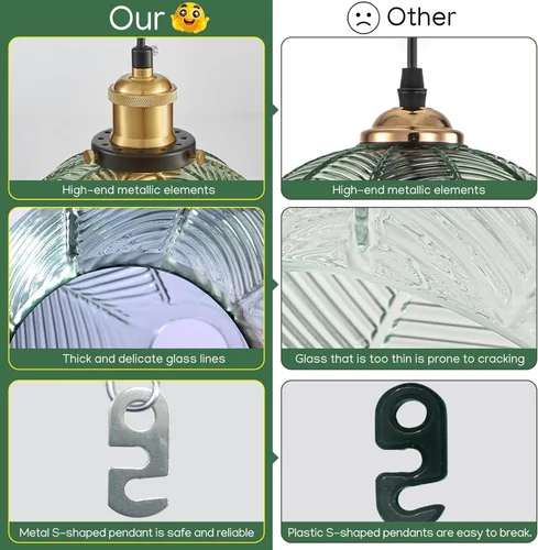 Miniatura 6 de Lámpara colgante moderna de enchufe, lámpara colgante de cristal de 7.8 pulgadas con cable de enchufe ajustable de 14.76 pies, lámpara colgante