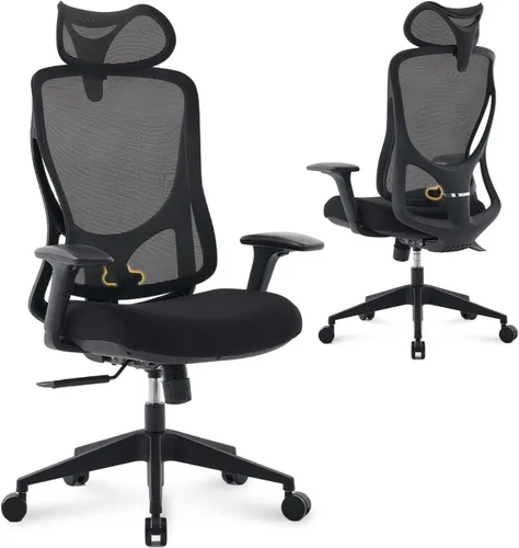 Nouhaus Apertura - Silla ergonómica de oficina, sillas de escritorio de oficina en casa con soporte lumbar ajustable y reposacabezas, soporte