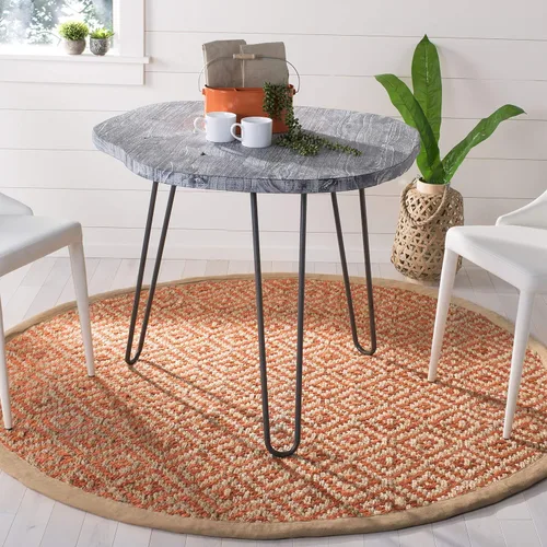 Miniatura 29 de SAFAVIEH Natural Fiber Collection - Alfombra decorativa, 2.3 x 4 pies, azul tropical y natural, yute bohemio con borlas de diamante, hecho a mano