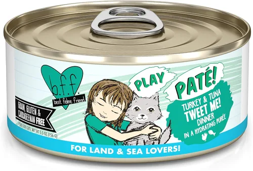 Miniatura 31 de B.F.F. PLAY - Best Feline Friend Paté Lovers, Aw Yeah!, Atún & Chicken Check Please! con atún y pollo, lata de 2.8 onzas (paquete de 12)