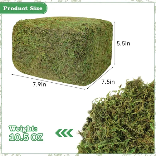 Miniatura 2 de YUNVI Musgo artificial de gran capacidad de 10.5 onzas para plantas en maceta, hierba de musgo artificial natural para plantas