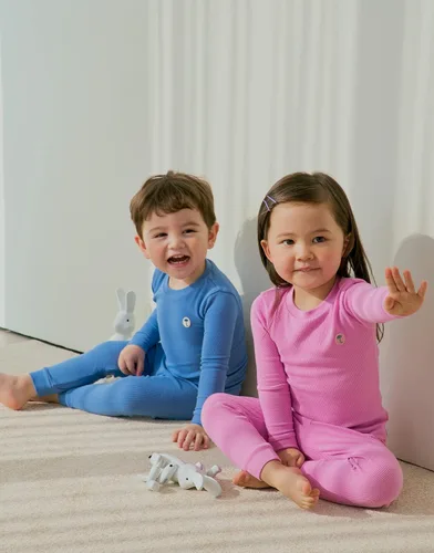 Miniatura 5 de moimoln Conjunto de pijama de viscosa de bambú suave acanalada de manga larga para bebés y niños, ropa de dormir, 19.7 ft-5T