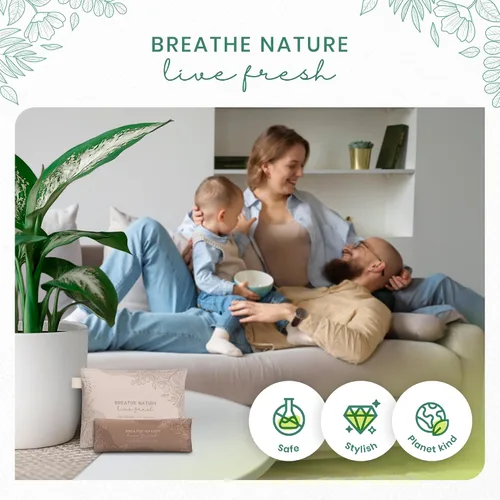Miniatura 9 de Roonin Bolsas de carbón de bambú absorbentes de olores (paquete de 6), purificador de aire natural y desodorante seguro para mascotas para el hogar