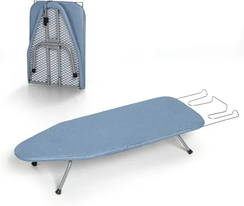 Miniatura 14 de Tabla de Planchar de Mesa con Soporte para Plancha, RAINHOL Tabla de Planchar Pequeña Plegable con Funda y Almohadilla, Mini Mesa de Plancha Negro