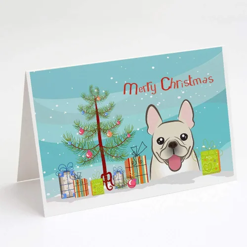Miniatura 44 de Caroline's Treasures BB1616GCA7P - Tarjetas de felicitación y sobres de árbol de Navidad y sabueso afgano, paquete de 8 tarjetas en blanco