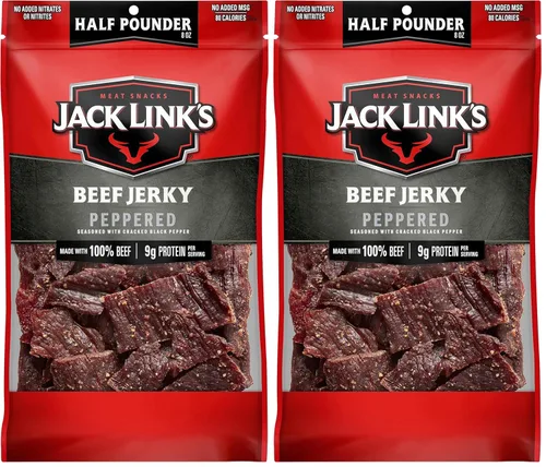 Miniatura 11 de Jack Link's carne de res Jerky, original, bolsa grande de media libra - bocadillo de carne sabrosa, listo para comer, aperitivos de proteína con 10g