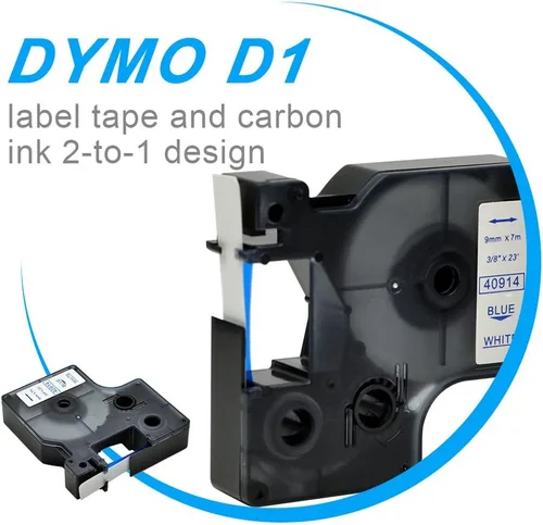 Miniatura 4 de 5PK cinta de etiqueta azul sobre blanco 40914 S0720690 Dymo D1 etiquetadora de 3/8 "0.354 in compatible con Dymo LabelManager 160 210D 280