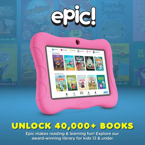 Miniatura 4 de Contixo Paquete de Tabletas para Niños de 7 Pulgadas - Tabletas Android y Auriculares con Cable para Niños, con más de 50 Libros de Cuentos