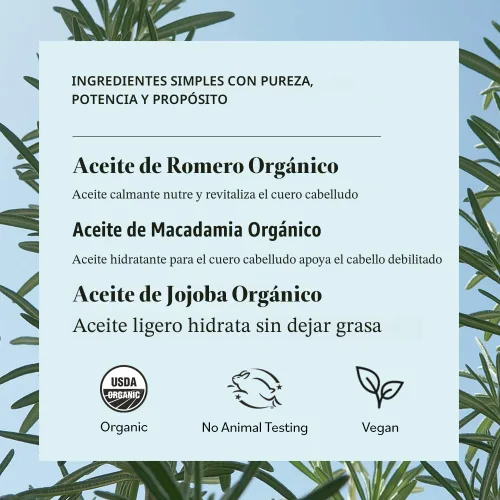Miniatura 5 de Sky Organics - Aceite de romero orgánico con raíces fuertes - Suero para el crecimiento del cabello con macadamia, jojoba y aceites esenciales