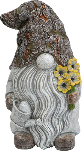 Mood Lab Gnomo de jardín – Figura de gnomo de llave – Estatua de césped de 9.25 pulgadas – para decoración al aire libre o de la casa