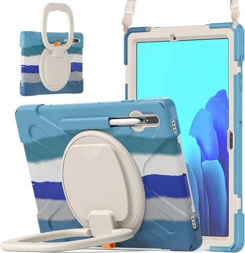 Miniatura 133 de 360 Rotation Case for Galaxy Tab ActivePro/Tab Active4 Pro/Active 5 Pro 10.1" Sturdy Cover Rotate Ring Stand Shoulder Carrying Strap Hand Strap