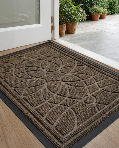 Miniatura 17 de DEXI - Felpudo para puerta exterior, alfombra de entrada de perfil bajo y resistente antideslizante para el recibidor, alfombras de bienvenida que
