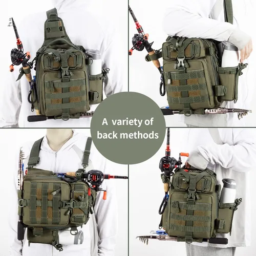 Miniatura 3 de Blisswill - Bolsa de almacenamiento para equipo de pesca al aire libre - Mochila de pesca grande resistente al agua