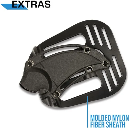 Miniatura 5 de MTech USA Cuchillo de hoja fija - Hoja de halcón dentada con patrón de malezas multicolor, mango moldeado por inyección negro, espiga completa