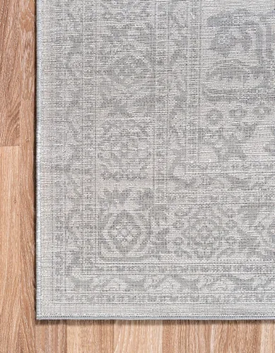 Miniatura 10 de Unique Loom Boston Collection - Alfombra de área con medallón (2 x 8 pies, color blanco y gris)