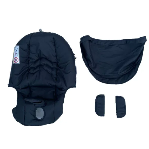Miniatura 2 de Kits de cambio de cojín de asiento, ropa, sombrilla, toldo para cochecito compatible con asiento de automóvil y cochecito Doona (negro)