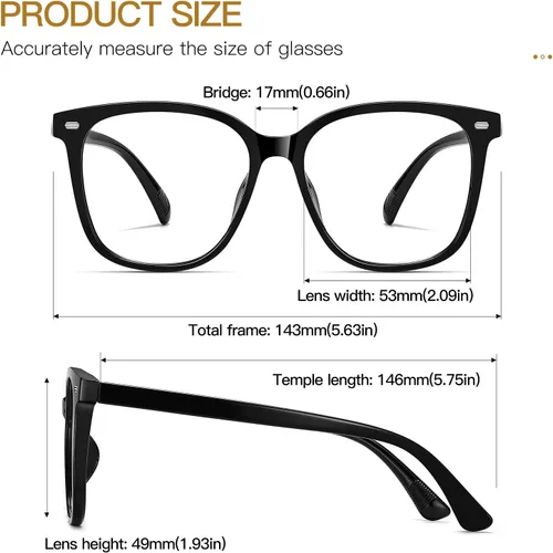 Miniatura 6 de Lentes de gran tamaño con bloqueo de luz azul para mujer, lectura en computadora, antirreflejos, reducen la fatiga ocular