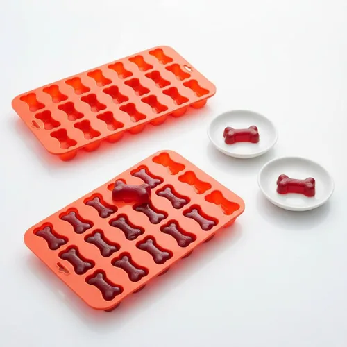 Miniatura 5 de Paquete de 2 moldes de silicona para huesos de perro, mini molde reutilizable para golosinas caseras para perros, chocolate, dulces, gomitas
