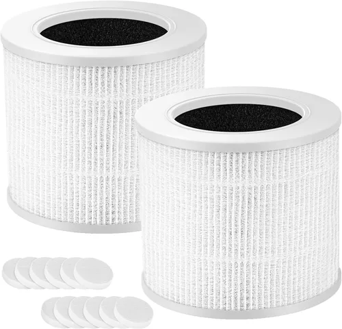 2 paquetes de filtros Core Mini H13 True HEPA para LEVOIT Core Mini Core Mini-P Purificador de Aire, Filtro de Repuesto 3 en 1 HEPA, Carbón Activado