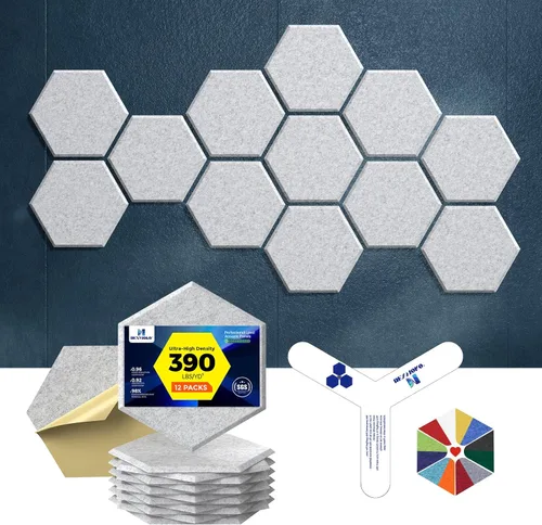 Paneles acústicos autoadhesivos [390 lbs/yd³ de densidad ultra alta], panel de absorción de sonido de segunda generación, panel de sonido de nivel