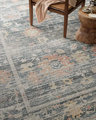 Miniatura 5 de Loloi Magnolia Home de Joanna Gaines Millie Collection MIE-01 Azul/Multicolor, 2 pies 3 pulgadas x 3 pies 10 pulgadas, 0.25 pulgadas de altura