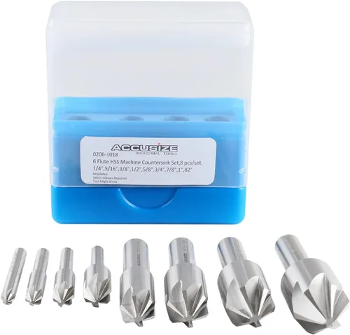 Miniatura 6 de Accusize Industrial Tools Avellanador de la máquina de 60 grados 6 de la flauta H.SS, 8 PC, tierra de la precisión, 0206-0010 60 Grados 6 Flauta