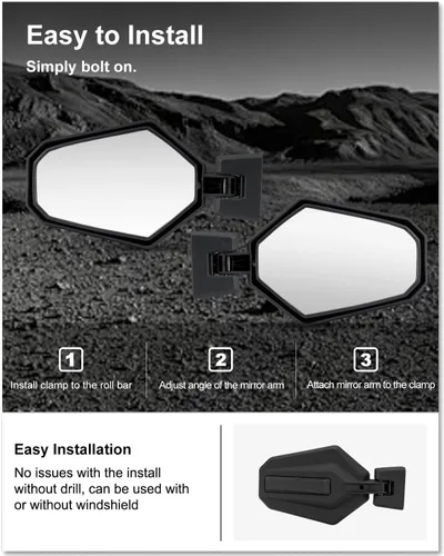 Miniatura 7 de KIWI MASTER Espejos laterales para Can-Am Commander 2021-2026, accesorios deportivos Can-Am Maverick Sport/Trail 2018-2026, espejo retrovisor