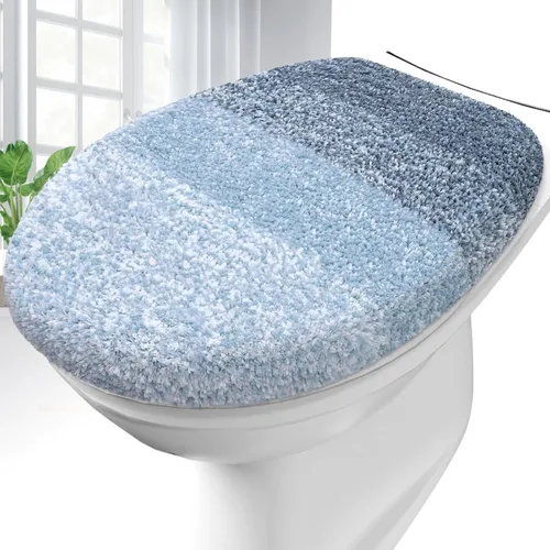 Miniatura 22 de OLANLY Funda de Asiento de Inodoro de Microfibra Suave para Baño, Fundas Lavables a Máquina, 17.5x15 Pulgadas, con Soporte de Goma que se Mantiene