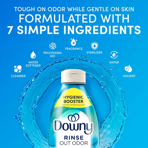Miniatura 4 de Downy Rinse - Removedor de olores de lavandería, aroma de algodón fresco, suavizante de tela y enjuague para eliminar olores de lavandería, combate