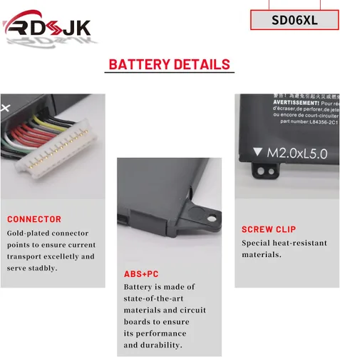 Miniatura 5 de SD06XL - Batería para portátil HP Omen 15-EK 15-EK0000 15-EN 15-EN0000 15-EK0051TX 15-EK0009TX 15-EN0029NR 15-EN0036NR Series SD06070XL HSTNN-DB9U